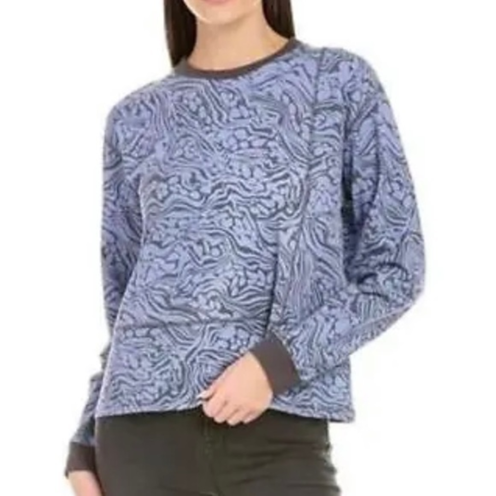 Johnny Was Calme Seamed Oversized Pullover‎ NWT Purple Black Sz Small￼
